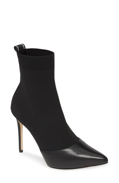 Shop Michael Michael Kors Vicky Bootie In Black Fabric/ Leather