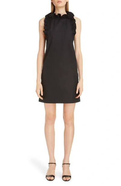 Shop Givenchy Flutter Detail Sleeveless Poplin Dress In Black