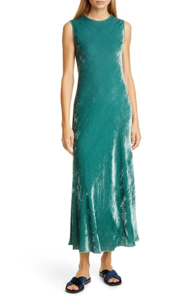 Shop Sies Marjan Viv Velvet Midi Dress In Leek