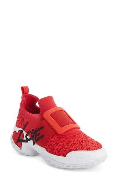 Shop Roger Vivier Viv Run Slip-on Sneaker In Red