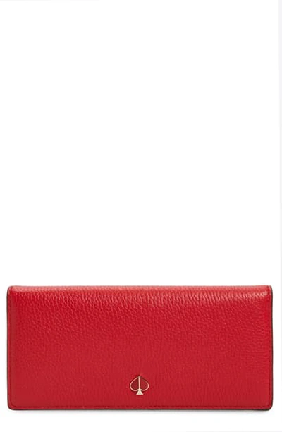 Shop Kate Spade Polly Leather Bifold Wallet In Hot Chili