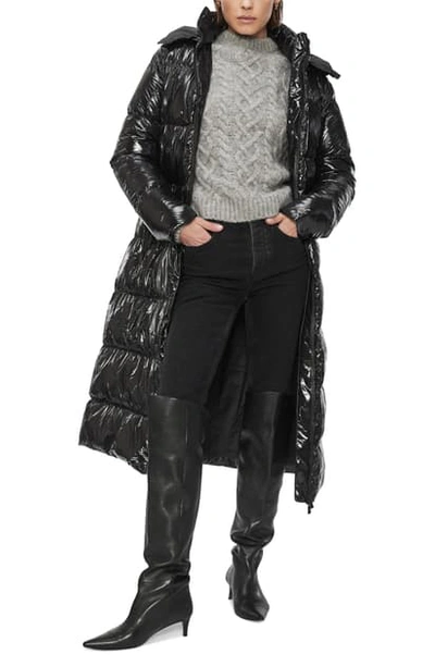 Shop Anine Bing Mary Hooded Puffer Coat In Black