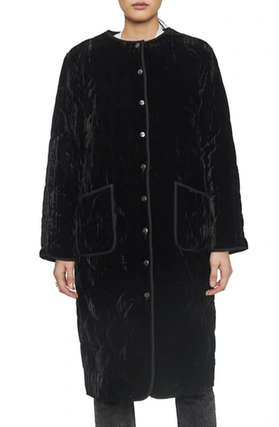 Shop Anine Bing Elsa Velvet Jacket In Black