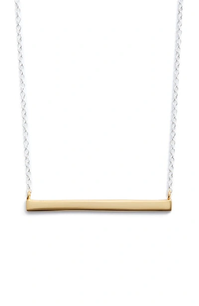 Shop Argento Vivo Bar Pendant Necklace In Silver/ Gold