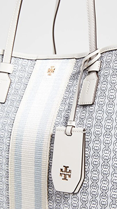 Tory Burch Women's Gemini Link Canvas Tote, New Ivory Gemini Link, Off  White, Stripe, One Size