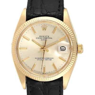 Shop Rolex Date 14k Yellow Gold Automatic Vintage Mens Watch 1503
