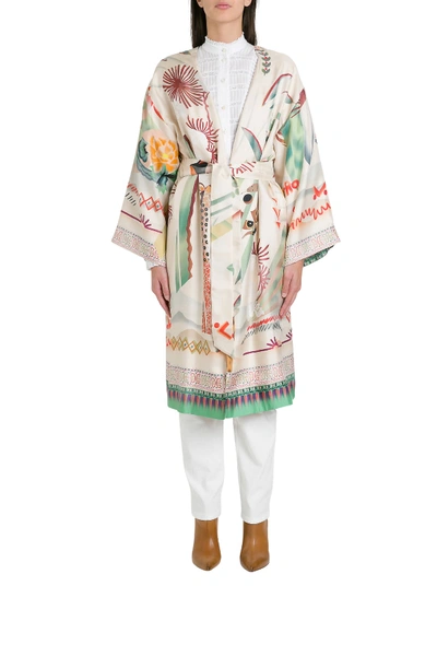 Shop Etro Silk Kimono In Multi