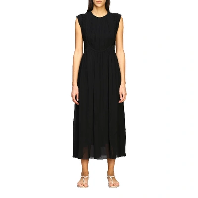 Shop N°21 N° 21 Dress N &amp;deg; 21 Long Dress In Cr&amp;ecirc;pe De Chine In Black