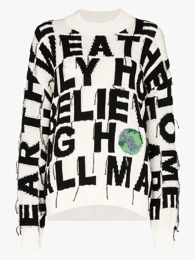 Shop Stella Mccartney Conscious Worded Sweater In Black