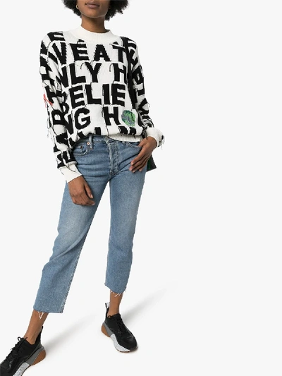 Shop Stella Mccartney Conscious Worded Sweater In Black