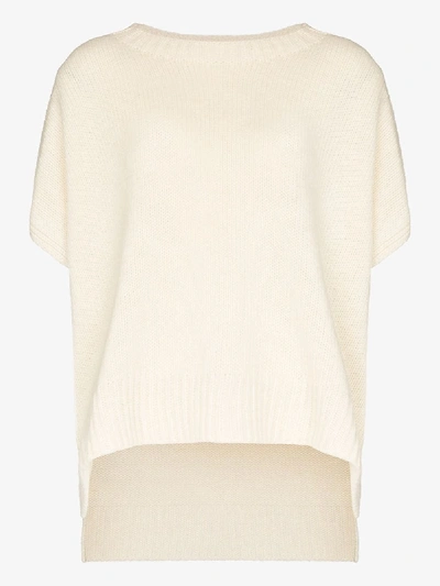 Shop Stella Mccartney Alpaca Knit Poncho In White