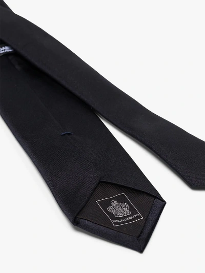 Shop Dolce & Gabbana Dark Blue Classic Silk Tie