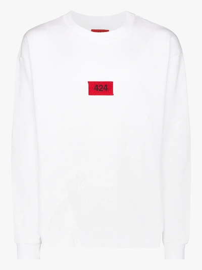 424 Sweatshirt Logo White In White
