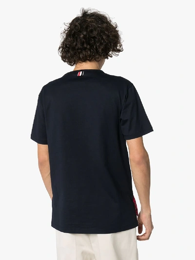 Shop Thom Browne Side Buttons T-shirt In Blue