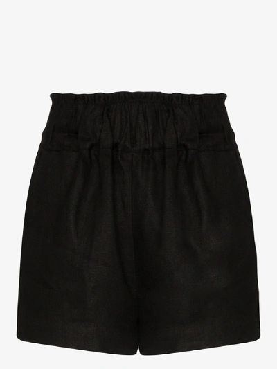 Shop Bondi Born Universal Linen Shorts In Black