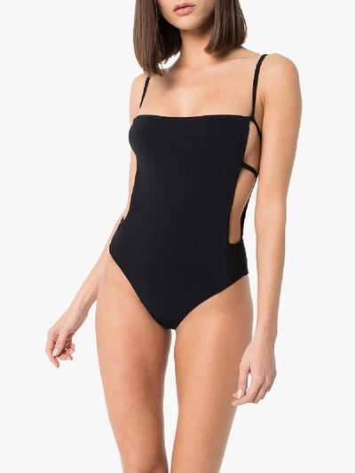 Shop Anemone Cage Swimsuit In Black