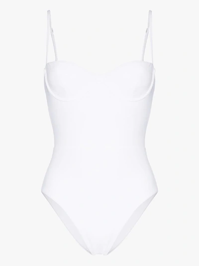 Shop Anemone Balconette Swimsuit In White