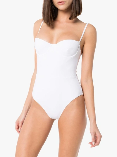 Shop Anemone Balconette Swimsuit In White