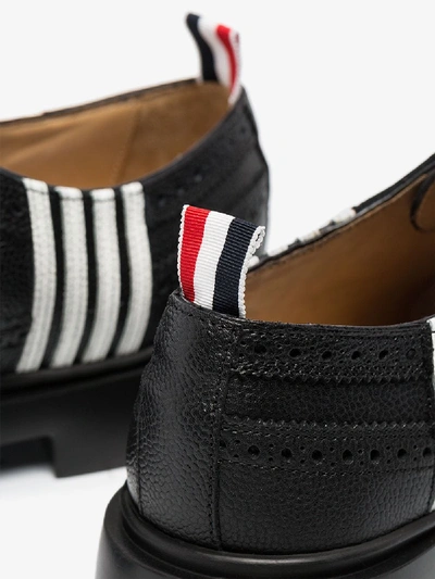 Shop Thom Browne Black 4-bar Leather Brogues