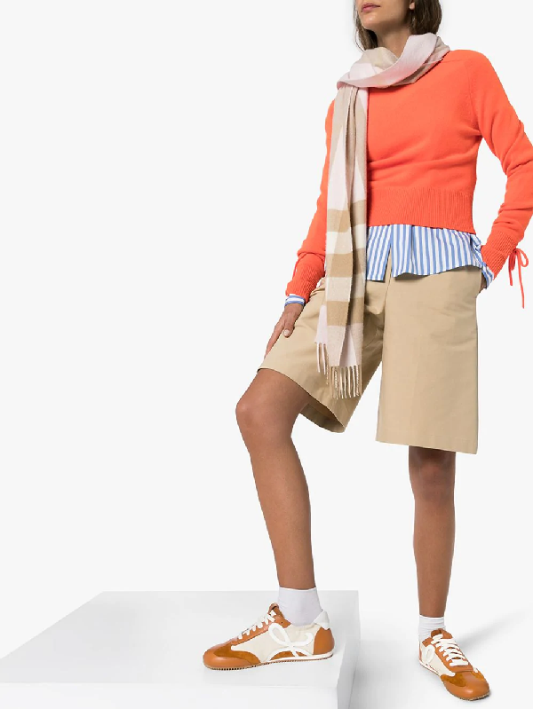 Loewe Brown Ballet Runner Contrast Panel Sneakers In Beige | ModeSens