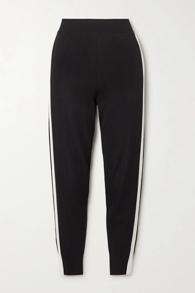 Shop Stella Mccartney Striped Knitted Track Pants In Black