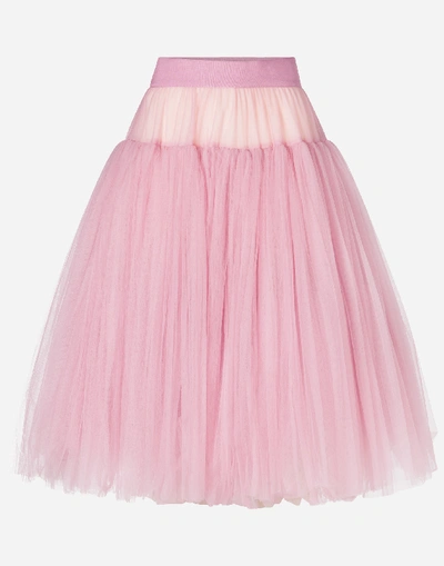 Dolce & Gabbana Tulle Midi Skirt In Pink | ModeSens