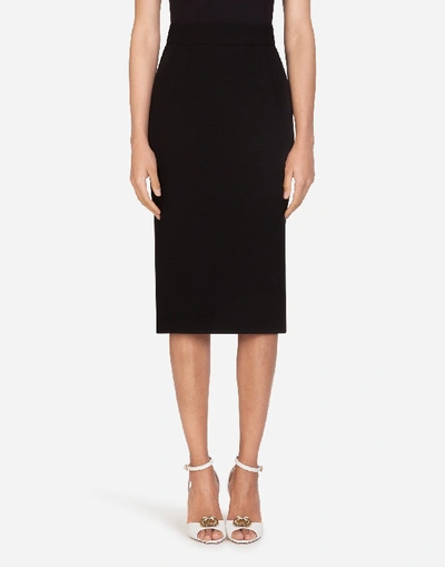 Shop Dolce & Gabbana Crepe Midi Skirt