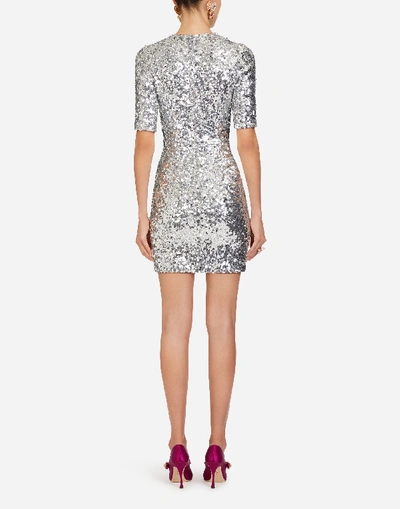 Shop Dolce & Gabbana Short Sequined Dress