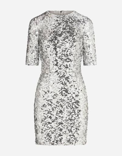 Shop Dolce & Gabbana Short Sequined Dress