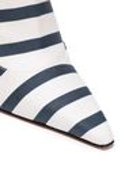 Shop Altuzarra Davidson Striped Cotton-blend Twill Mules In Navy