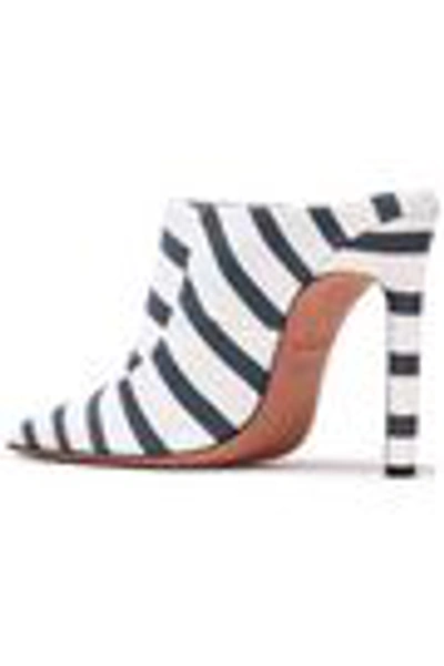 Shop Altuzarra Davidson Striped Cotton-blend Twill Mules In Navy