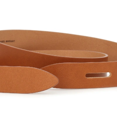 Isabel Marant Lecce Velvety Leather Wrap Belt In Brown