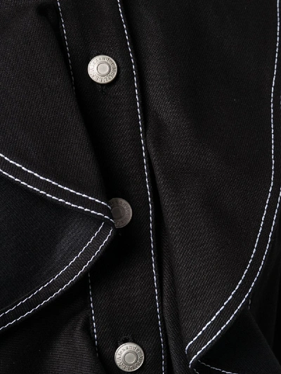 Shop Alexander Mcqueen Denim Drape Jacket In Black