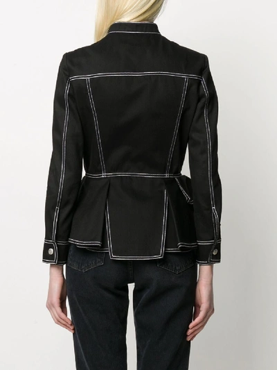 Shop Alexander Mcqueen Denim Drape Jacket In Black