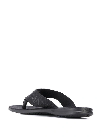 Shop Emporio Armani Logo Swim Sliders In Black