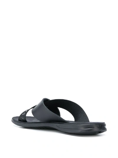 Shop Emporio Armani Logo Swim Sliders In Black