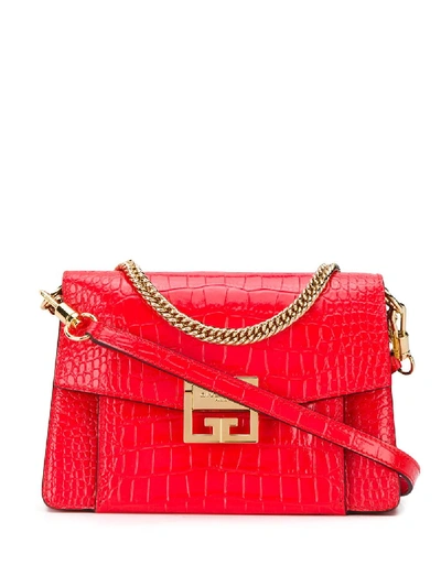 Shop Givenchy Gv3 Leather Small Bag In Red