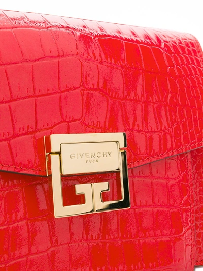 Shop Givenchy Gv3 Leather Small Bag In Red