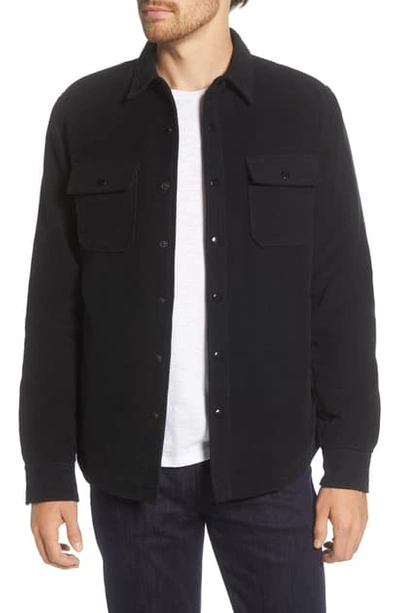 Shop Frame Classic Fit Shirt Jacket In Noir