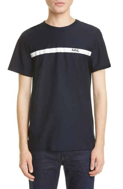 Shop Apc Yukata Terry Stripe T-shirt In Blue