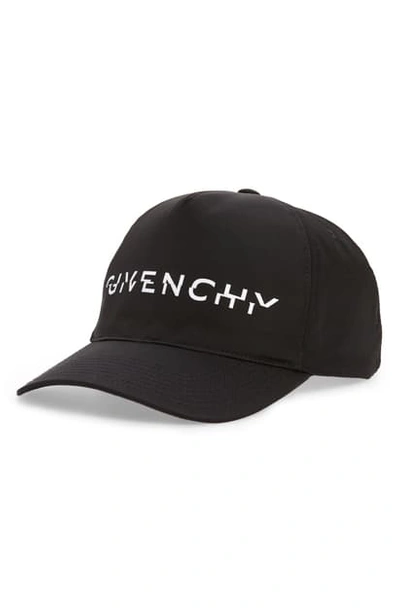 Shop Givenchy Logo Baseball Cap In Black/ White