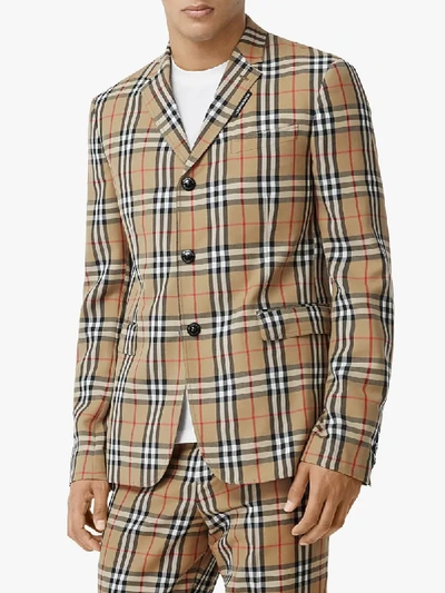 Shop Burberry Vintage Check Tailored Blazer In Neutrals