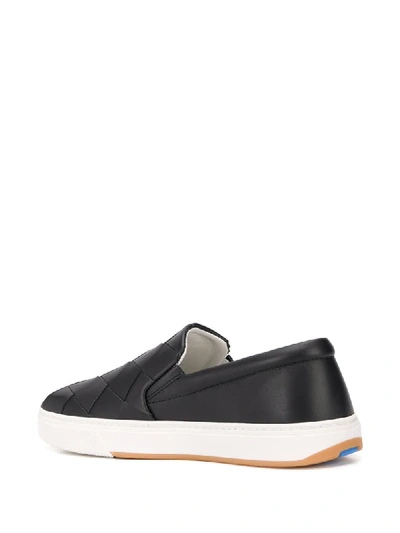 Shop Bottega Veneta Maxi Weave Slip-on Sneakers In Black