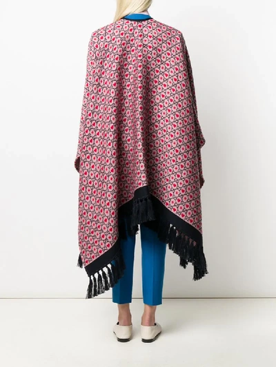 Shop Gucci Graphic Print Cape In Pink