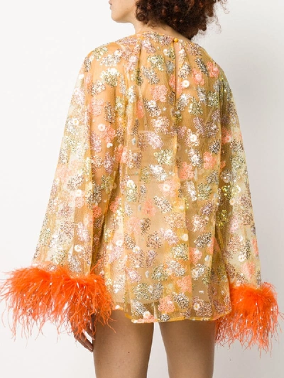 Shop Alice Mccall Sequin Embellished Dress In Orange