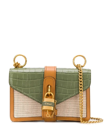 Shop Chloé Aby Chain Shoulder Bag In Green