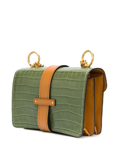 Shop Chloé Aby Chain Shoulder Bag In Green