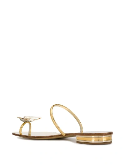 Shop Casadei Butterfly Toe Sandals In Gold