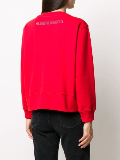 Shop Alberta Ferretti Topo Gigio Print Sweatshirt In Red