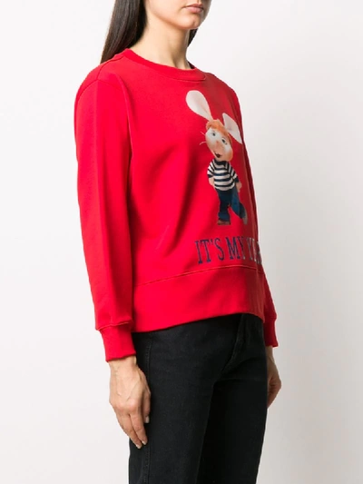 Shop Alberta Ferretti Topo Gigio Print Sweatshirt In Red